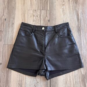 Wilfred Black Melina Leather Shorts